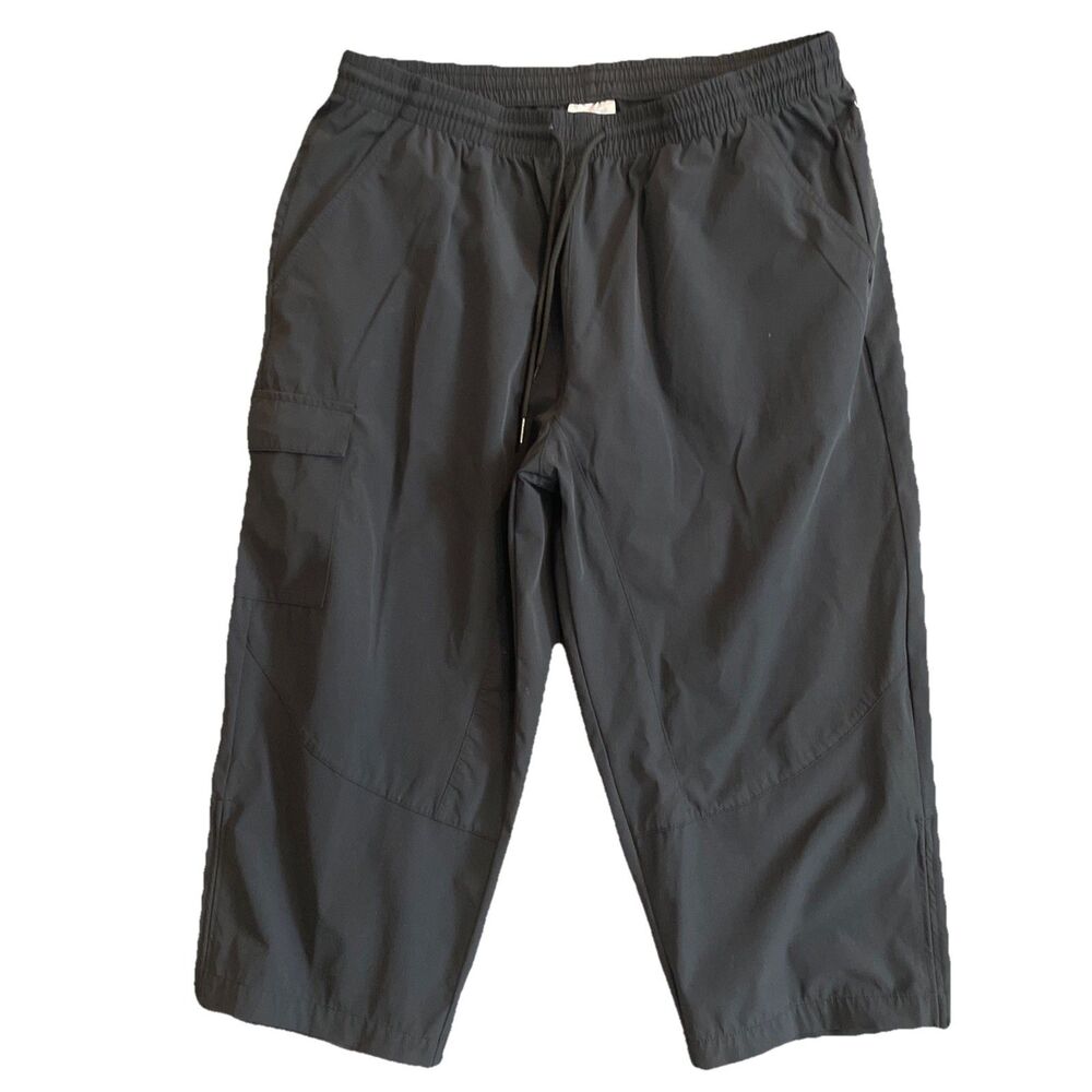 VAYAGER SPORTS Hiking Capri Pants Black XL Womens Loose-Fit with Cargo Pocket